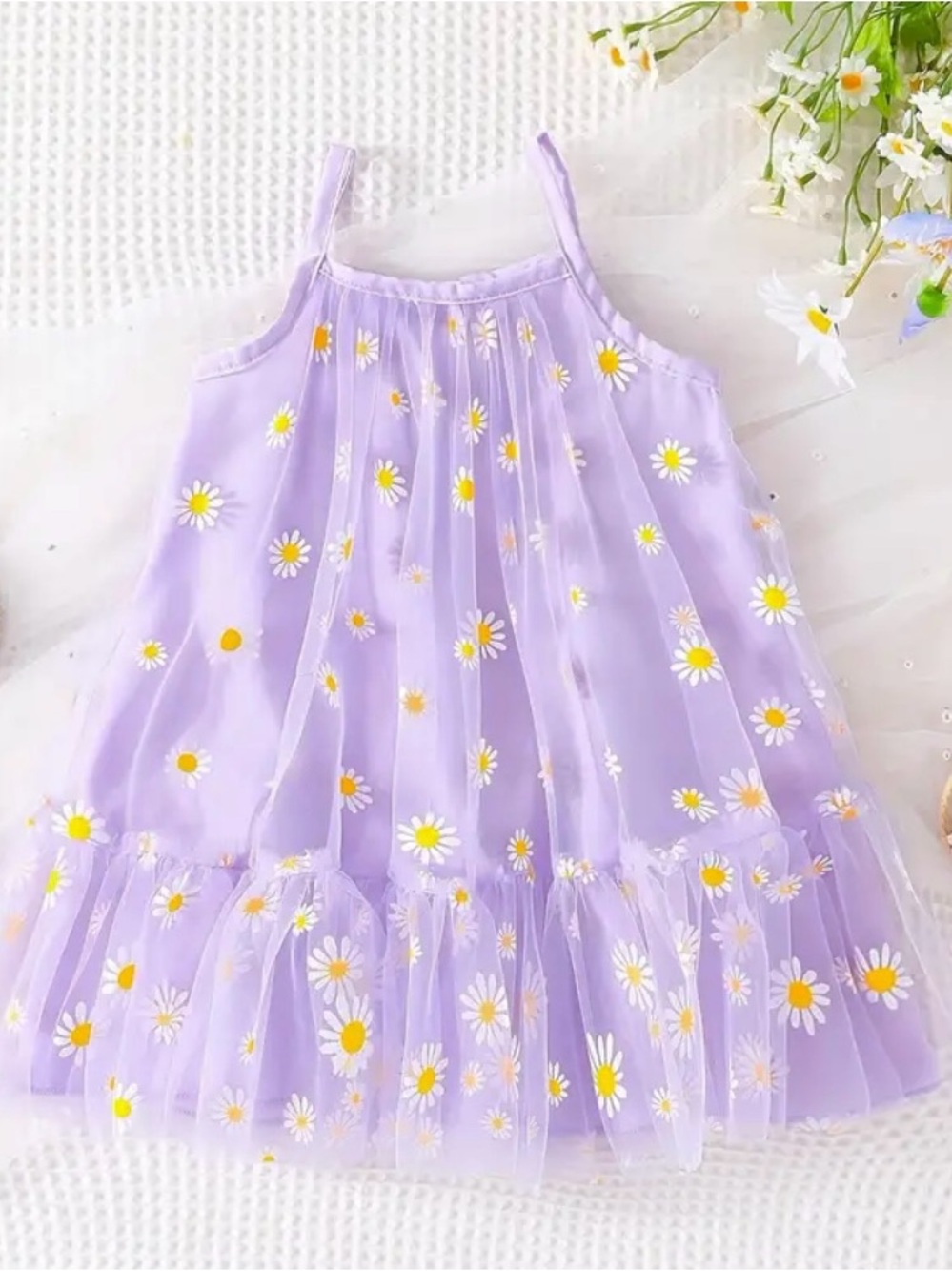Lavender Daisy Tulle Sundress